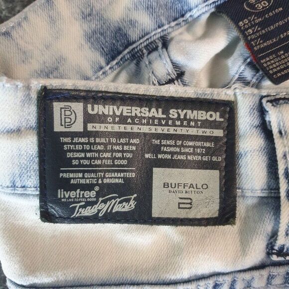 Buffalo David Bitton Mens Skinny Stretch Jeans 34x30 Ash-X L30 Streetwear Lite - Picture 7 of 7